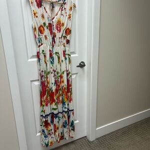 Vibrant Floral Sleeveless Maxi Dress